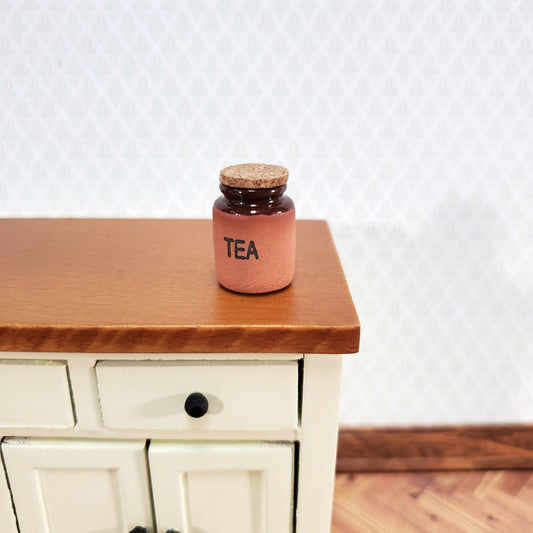Dollhouse Miniature Terra Cotta TEA Jar Bin with Cork Top 1:12 Scale Handmade Kitchen - Miniature Crush