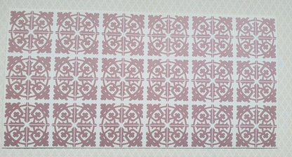 Dollhouse Miniature Tile Floor Sheet Muted Maroon 1:12 Scale Break Off Pieces - Miniature Crush