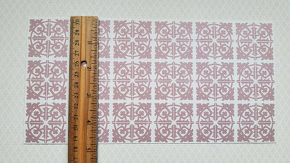 Dollhouse Miniature Tile Floor Sheet Muted Maroon 1:12 Scale Break Off Pieces - Miniature Crush