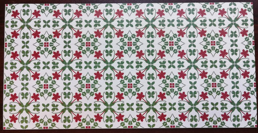 Dollhouse Miniature Tile Floor Sheet Red Green Cream 1:12 Scale Break Off Pieces - Miniature Crush