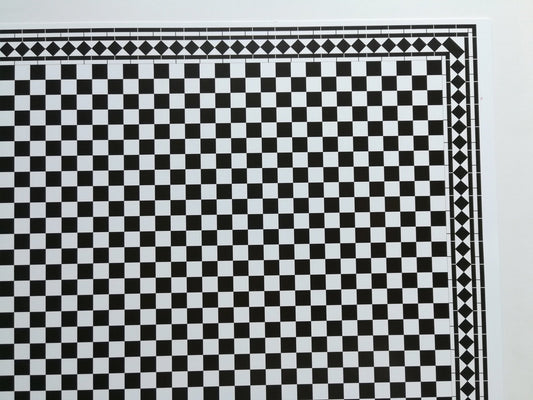 Dollhouse Miniature Tile Flooring Black & White Checked Diamonds Squares 1:12 Scale - Miniature Crush