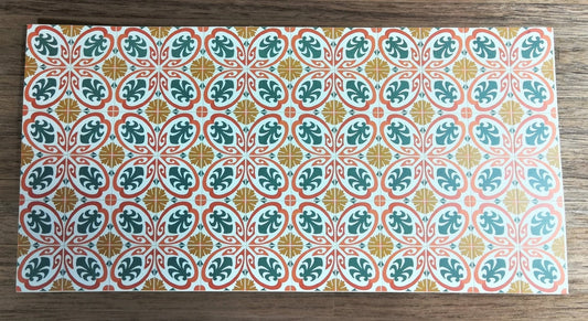 Dollhouse Miniature Tile Flooring Sheet Victorian Art Nouveau Style 1:12 Scale - Miniature Crush