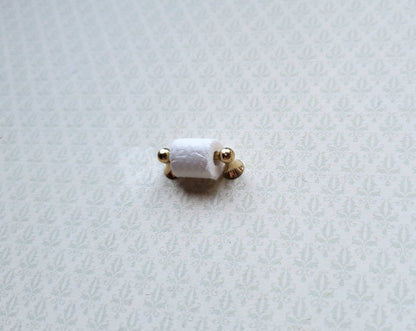 Dollhouse Miniature Toilet Paper Holder Gold w/Paper 1:12 Scale Bathroom Decor - Miniature Crush