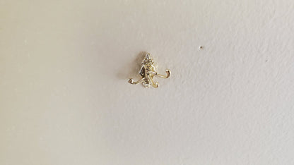 Dollhouse Miniature Triple Hook Moveable Hats Ties 1:12 Scale Gold Finish - Miniature Crush