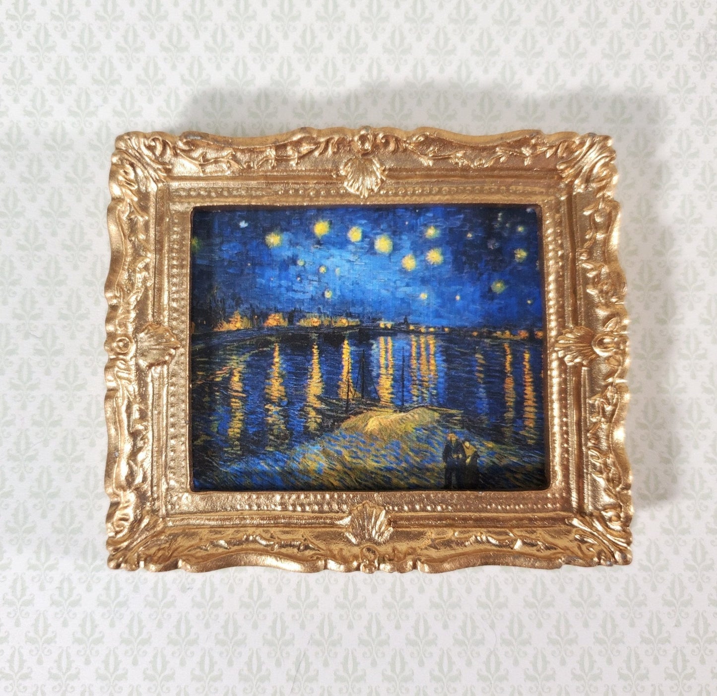 Dollhouse Miniature Van Gogh Starry Night Over the Rhone Framed Print 1:12 Scale Handmade - Miniature Crush
