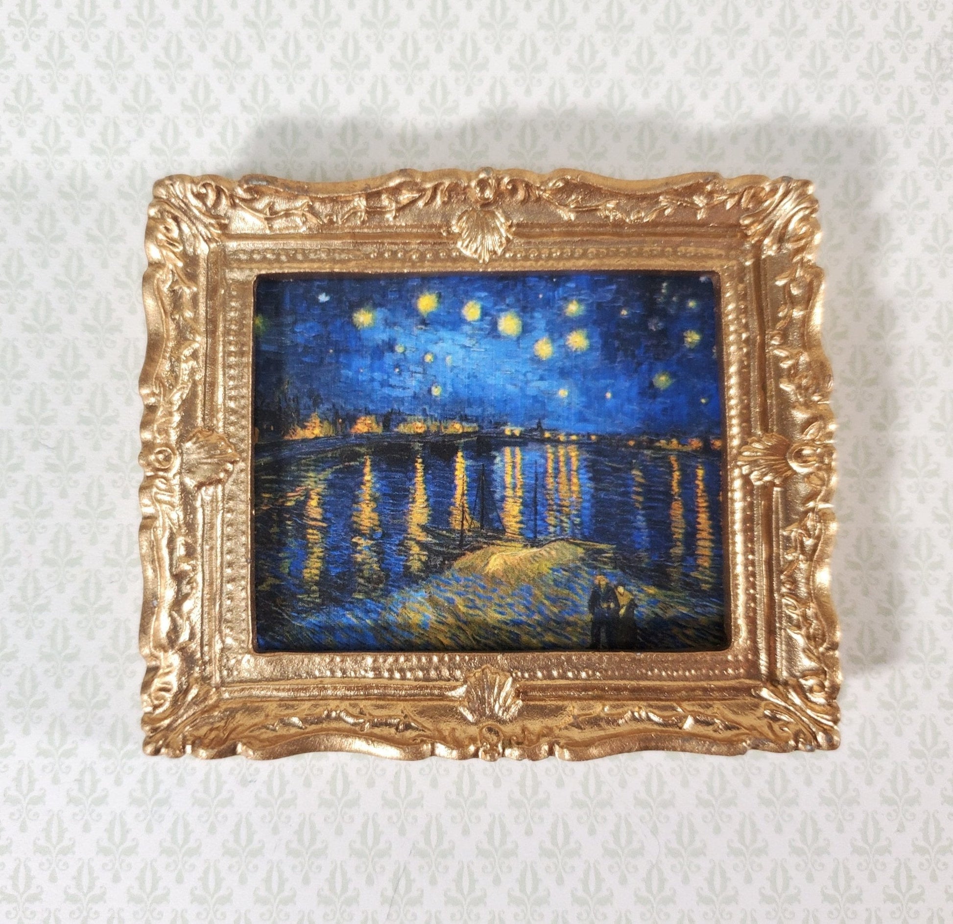 Dollhouse Miniature Van Gogh Starry Night Over the Rhone Framed Print 1:12 Scale Handmade - Miniature Crush