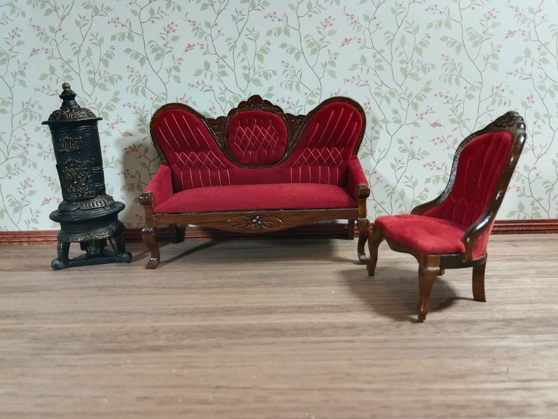 Dollhouse Miniature Victorian Stove Parlour Heating Small 1:12 Scale parlor - Miniature Crush