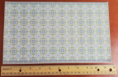 Dollhouse Miniature Wall or Floor Tiles Blues Greens Embossed 1:12 Scale World Model - Miniature Crush