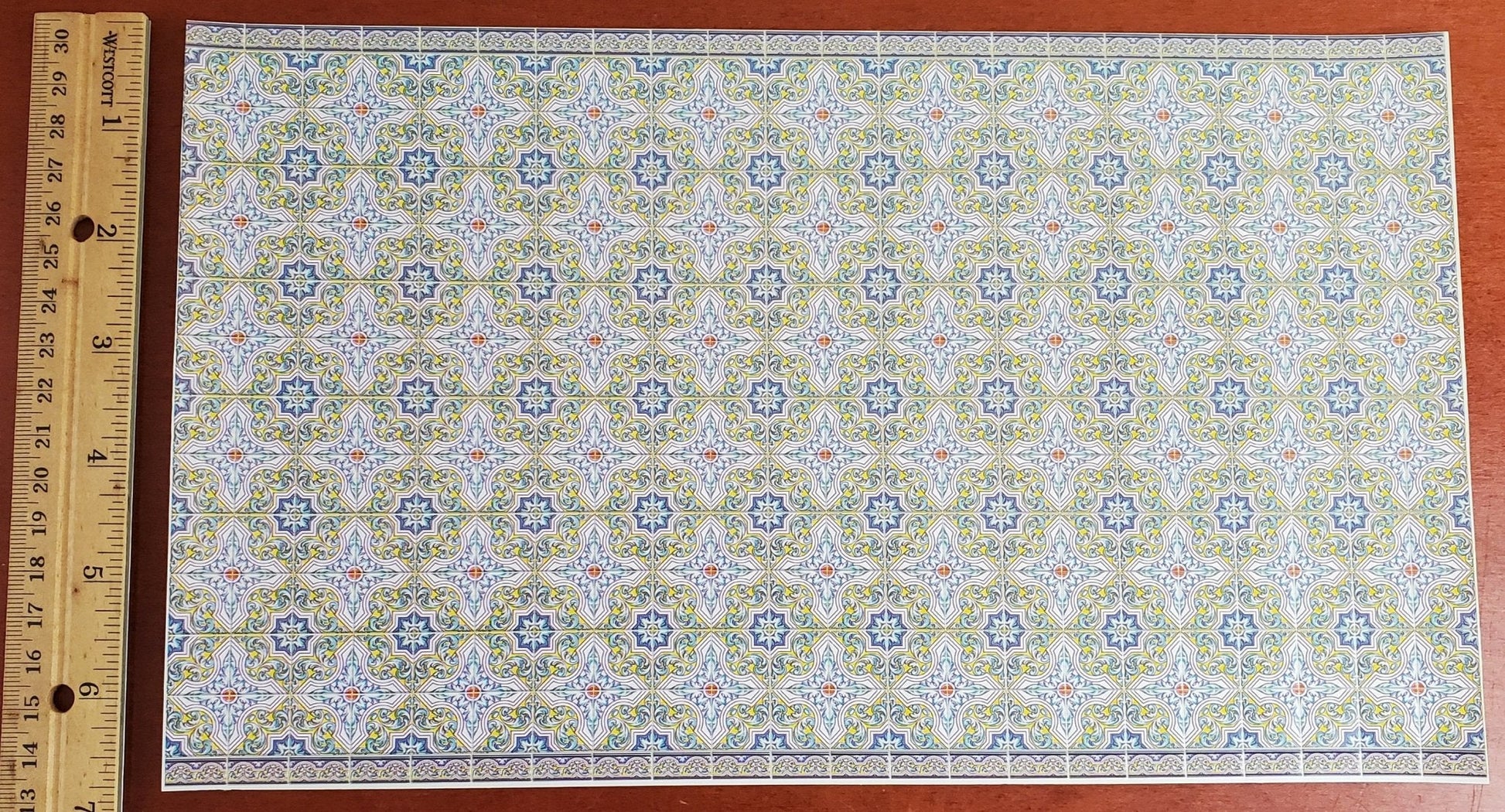 Dollhouse Miniature Wall or Floor Tiles Blues Greens Embossed 1:12 Scale World Model - Miniature Crush