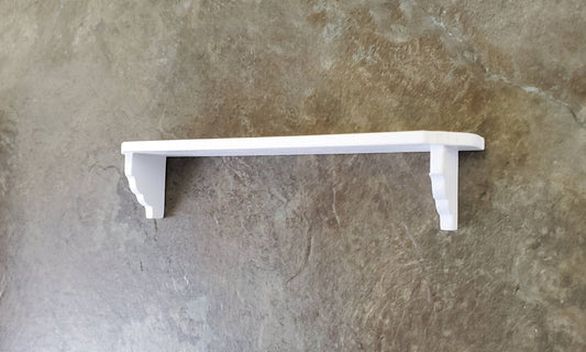 Dollhouse Miniature Wall Shelf Large White Wood 1:12 Scale 4 3/8" - Miniature Crush