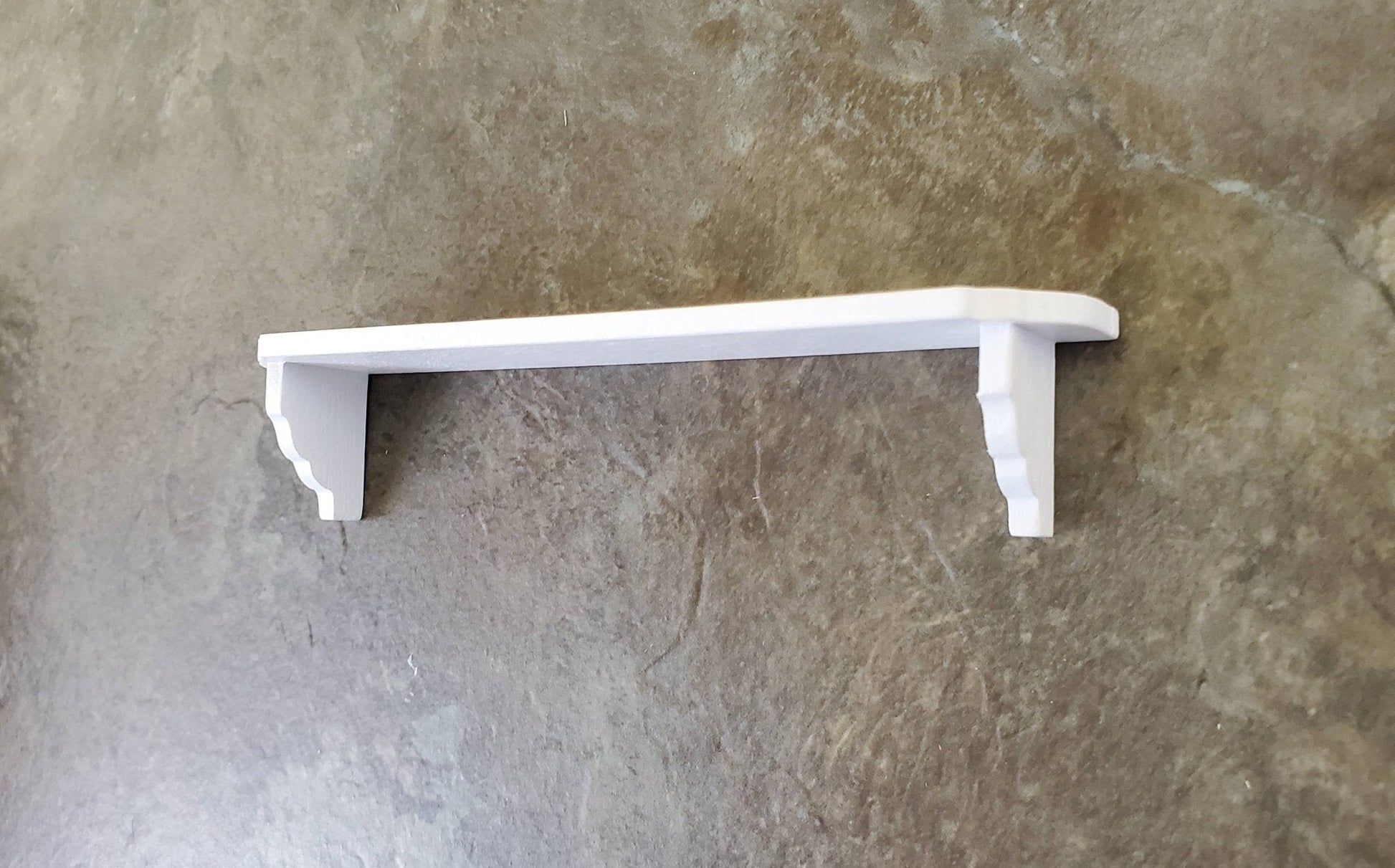 Dollhouse Miniature Wall Shelf Large White Wood 1:12 Scale 4 3/8" - Miniature Crush