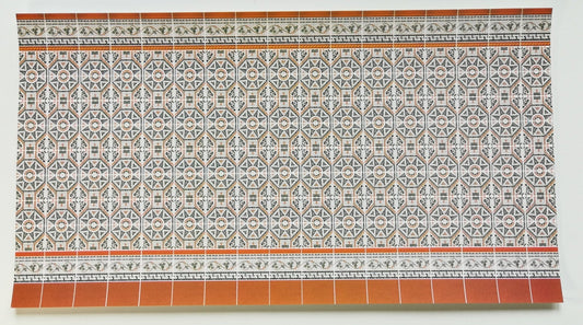 Dollhouse Miniature Wall Tiles Orange White Black Green Embossed 1:12 Scale World Model - Miniature Crush