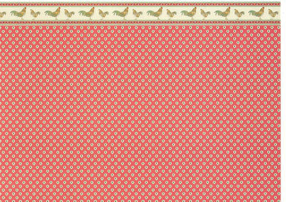 Dollhouse Miniature Wallpaper Brodnax Kitchen Red "Rooster" 1:12 Scale - Miniature Crush