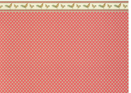 Dollhouse Miniature Wallpaper Brodnax Kitchen Red "Rooster" 1:12 Scale - Miniature Crush