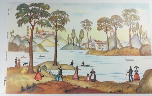 Dollhouse Miniature Wallpaper Colonial Williamsburg Mural by Natasha MiniGraphics 1:12 Scale - Miniature Crush