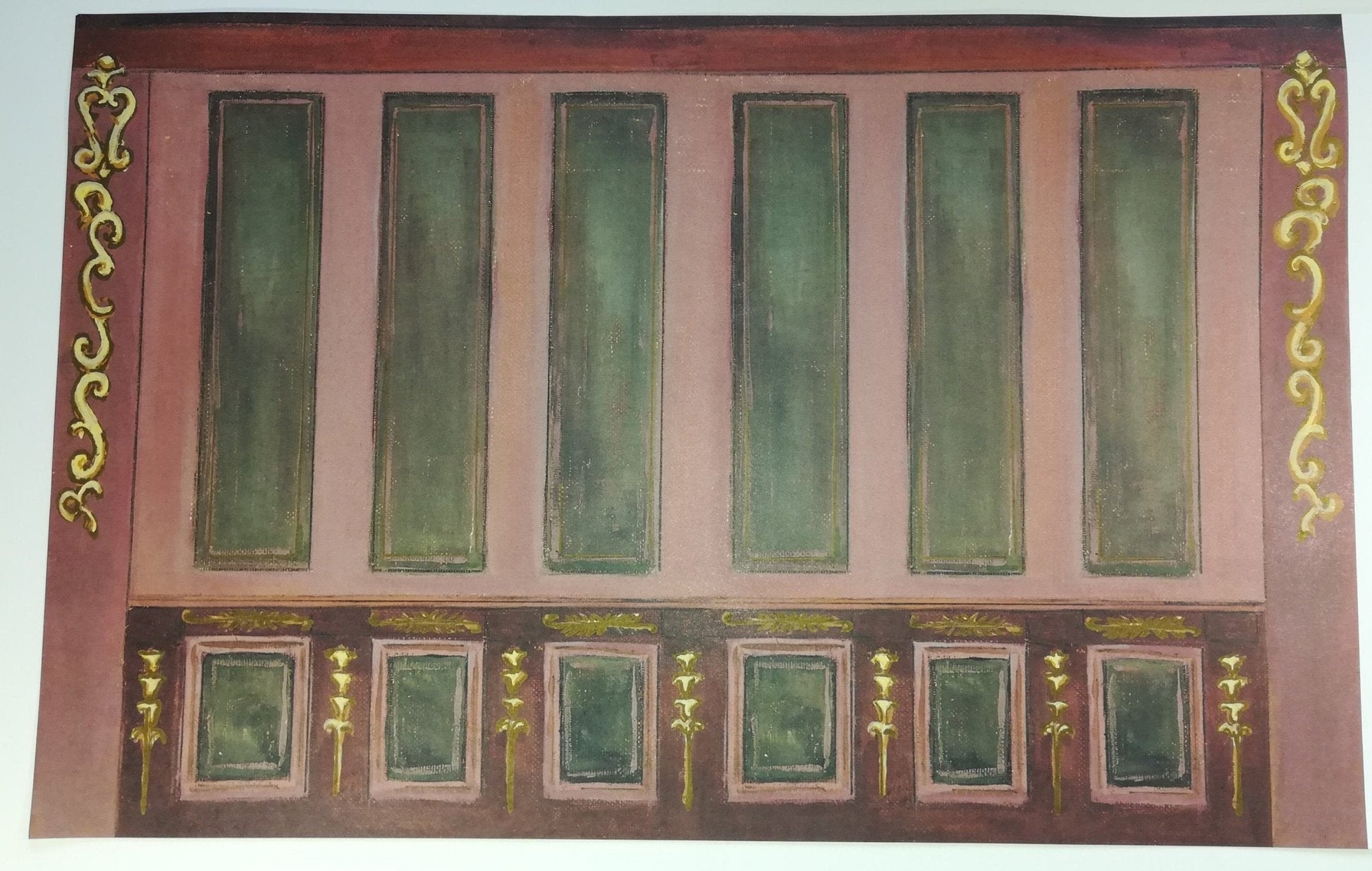 Dollhouse Miniature Wallpaper Mural History Etceiteria Painted Wall Panels MiniGraphics 1:12 Scale - Miniature Crush