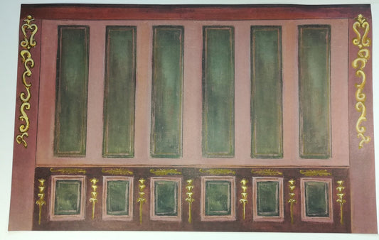 Dollhouse Miniature Wallpaper Mural History Etceiteria Painted Wall Panels MiniGraphics 1:12 Scale - Miniature Crush