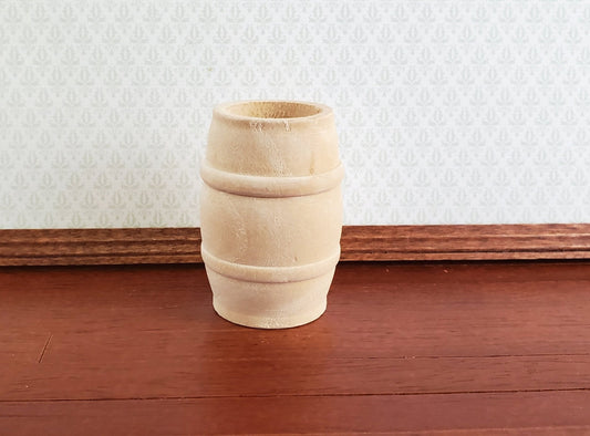 Dollhouse Miniature Whiskey or Rain Barrel Keg 1:12 Scale Unfinished Wood 1 3/4" - Miniature Crush