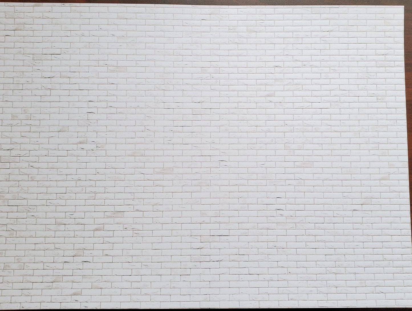 Dollhouse Miniature White Brick Weathered Aged Embossed Card 1:12 Scale Wallpaper - Miniature Crush