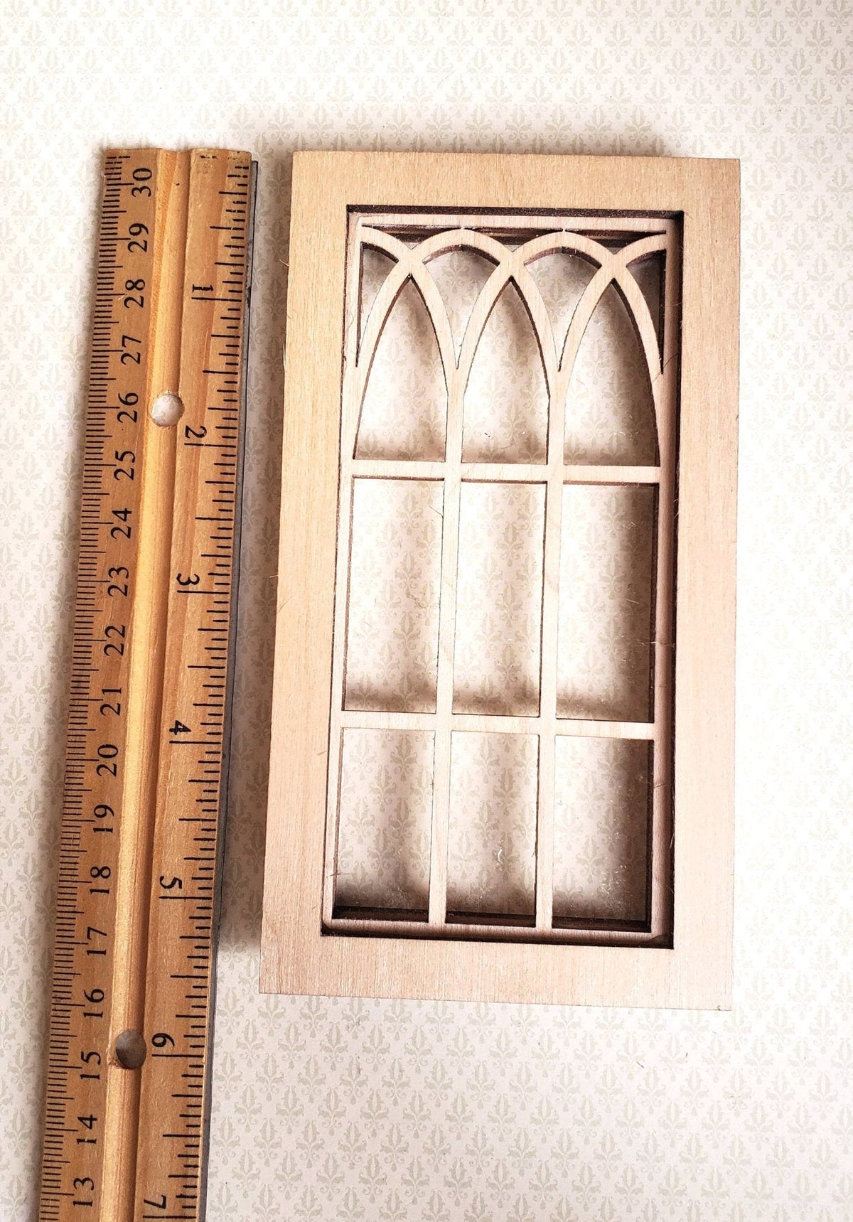 Miniature Round Window Dollhouse Miniature Window Tudor Gothic Arch Style Wood 1:12 Scale ...