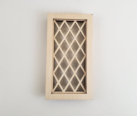 Dollhouse Miniature Window Tudor Style Diamond Pane 1:12 Scale Wood Alessio 2114 - Miniature Crush