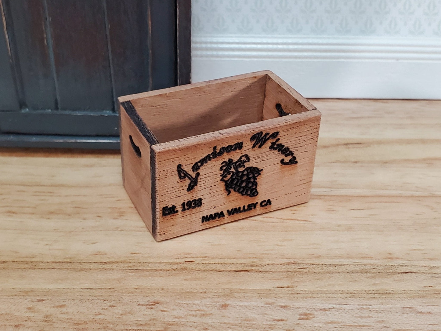 Dollhouse Miniature Wine Crate Jamison Winery Napa Valley Vintage Style 1:12 Scale Handmade - Miniature Crush