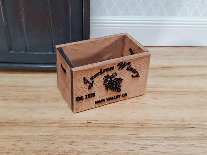 Dollhouse Miniature Wine Crate Jamison Winery Napa Valley Vintage Style 1:12 Scale Handmade - Miniature Crush
