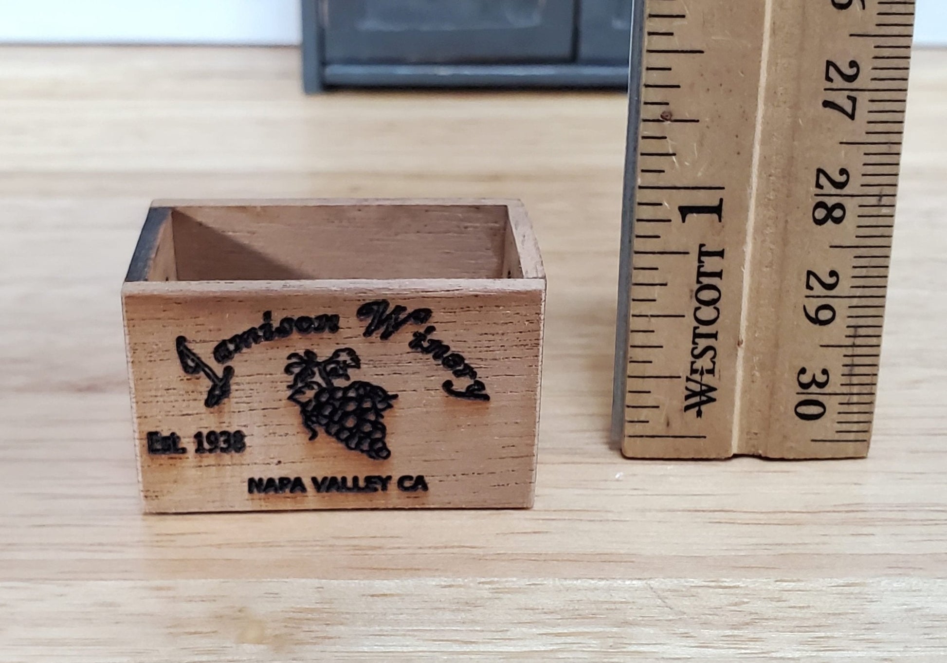 Dollhouse Miniature Wine Crate Jamison Winery Napa Valley Vintage Style 1:12 Scale Handmade - Miniature Crush