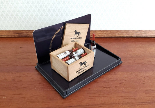 Dollhouse Miniature Wine Crate with Bottles Red Bordeaux 1:12 Scale by Reutter - Miniature Crush