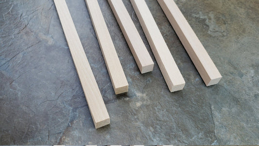 Dollhouse Miniature Wood Beams Posts 3/8 x 3/8 x 18" long 1:12 Scale x5 - Miniature Crush