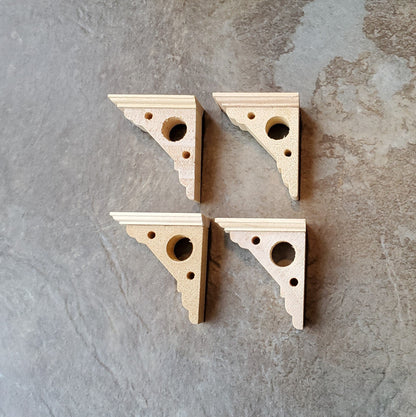 Dollhouse Miniature Wood Corbels or Brackets Houseworks 1:12 Scale Set of 4 - Miniature Crush