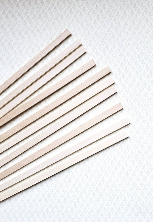 Dollhouse Miniature Wood Strips x10 Flooring 3/32 x 1/4 x 12" long Basswood 1:12 Scale - Miniature Crush