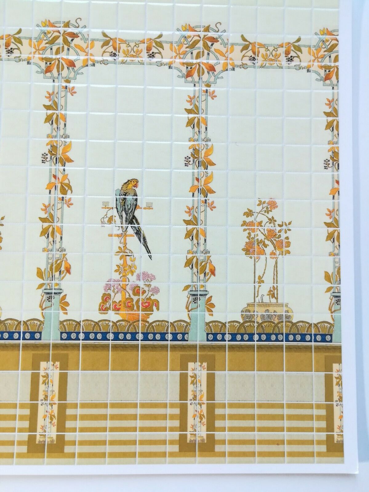 Dollhouse Miniature Yellow Parrot Wall Tiles Embossed 1:12 Scale by World Model - Miniature Crush