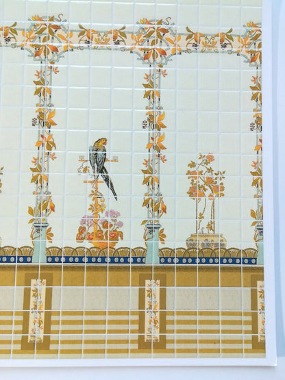 Dollhouse Miniature Yellow Parrot Wall Tiles Embossed 1:12 Scale by World Model - Miniature Crush