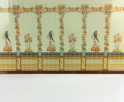 Dollhouse Miniature Yellow Parrot Wall Tiles Embossed 1:12 Scale by World Model - Miniature Crush