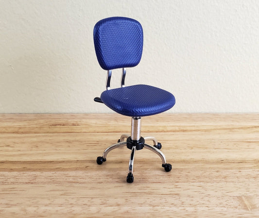 Dollhouse Miniatures Chair Modern Office Desk Purple/Blue 1:12 Scale Furniture - Miniature Crush