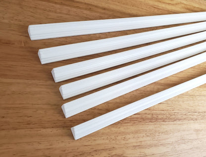 Dollhouse Miniatures Crown Molding x6 White Trim Cornice Large 1/2" wide x 17 3/4" long 1:12 Scale - Miniature Crush