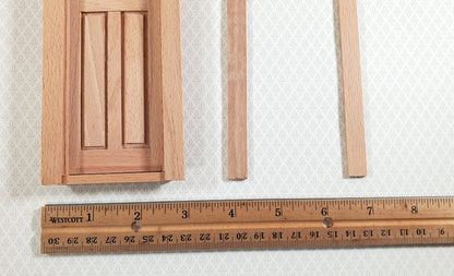 Dollhouse Narrow Door 4 Panel Interior or Exterior 1:12 Scale Wood CLA70133 - Miniature Crush