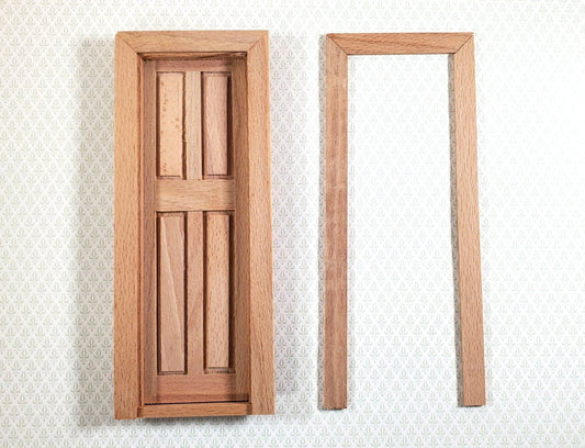 Dollhouse Narrow Door 4 Panel Interior or Exterior 1:12 Scale Wood CLA70133 - Miniature Crush