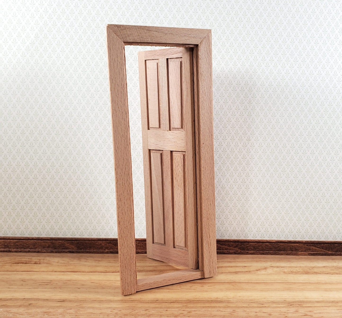 Dollhouse Narrow Door 4 Panel Interior or Exterior 1:12 Scale Wood CLA70133 - Miniature Crush