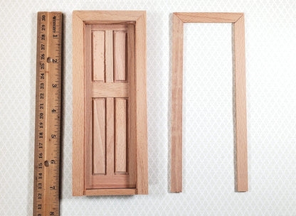 Dollhouse Narrow Door 4 Panel Interior or Exterior 1:12 Scale Wood CLA70133 - Miniature Crush