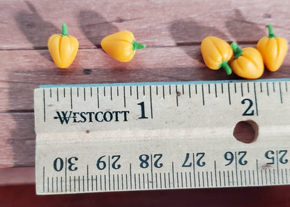 Dollhouse Orange Bell Peppers Small Set of 5 1:12 Scale Miniature Kitchen Food - Miniature Crush