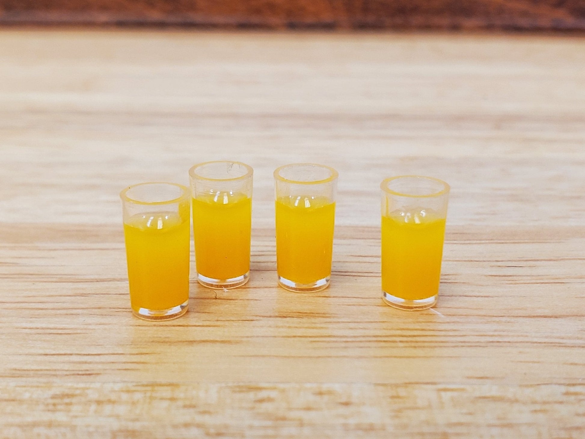 Dollhouse Orange Juice OJ 4 Filled Glassed 1:12 Scale Miniature Food Kitchen - Miniature Crush
