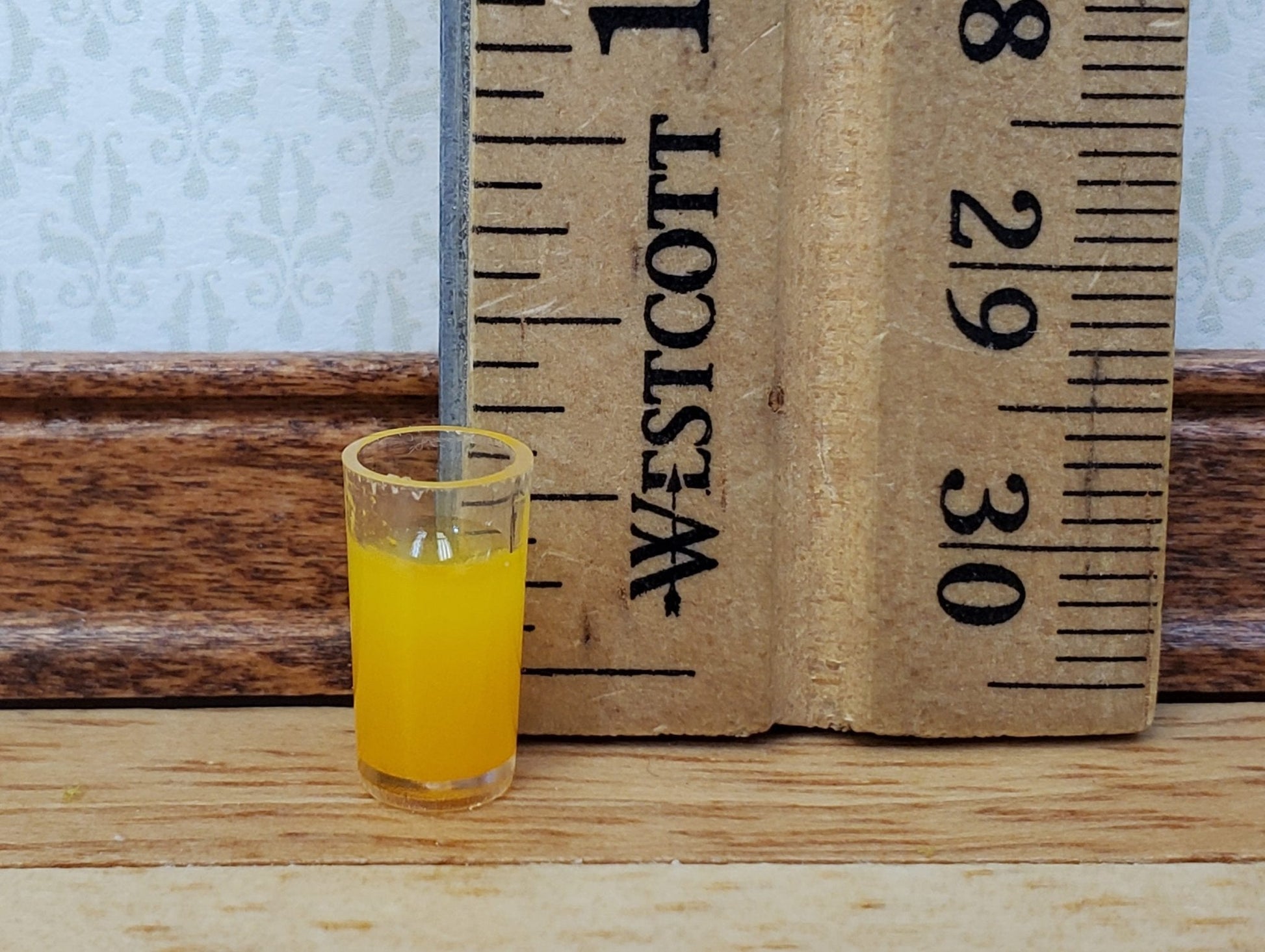 Dollhouse Orange Juice OJ 4 Filled Glassed 1:12 Scale Miniature Food Kitchen - Miniature Crush