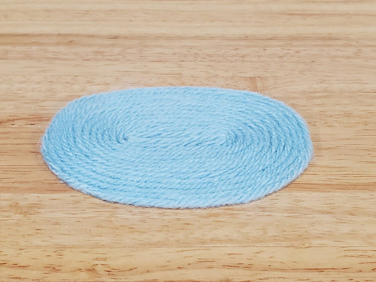 Dollhouse Oval Rug Blue Yarn Small 1:12 Scale Miniature Nursery - Miniature Crush
