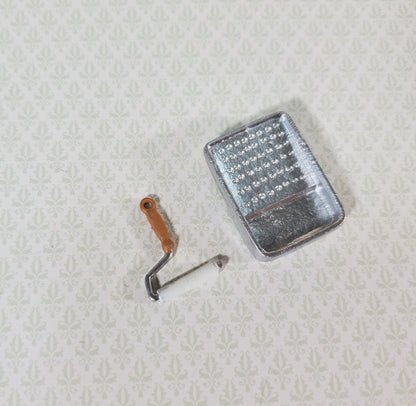 Dollhouse Paint Roller & Painting Pan 1:12 Scale Miniature Painted Metal - Miniature Crush