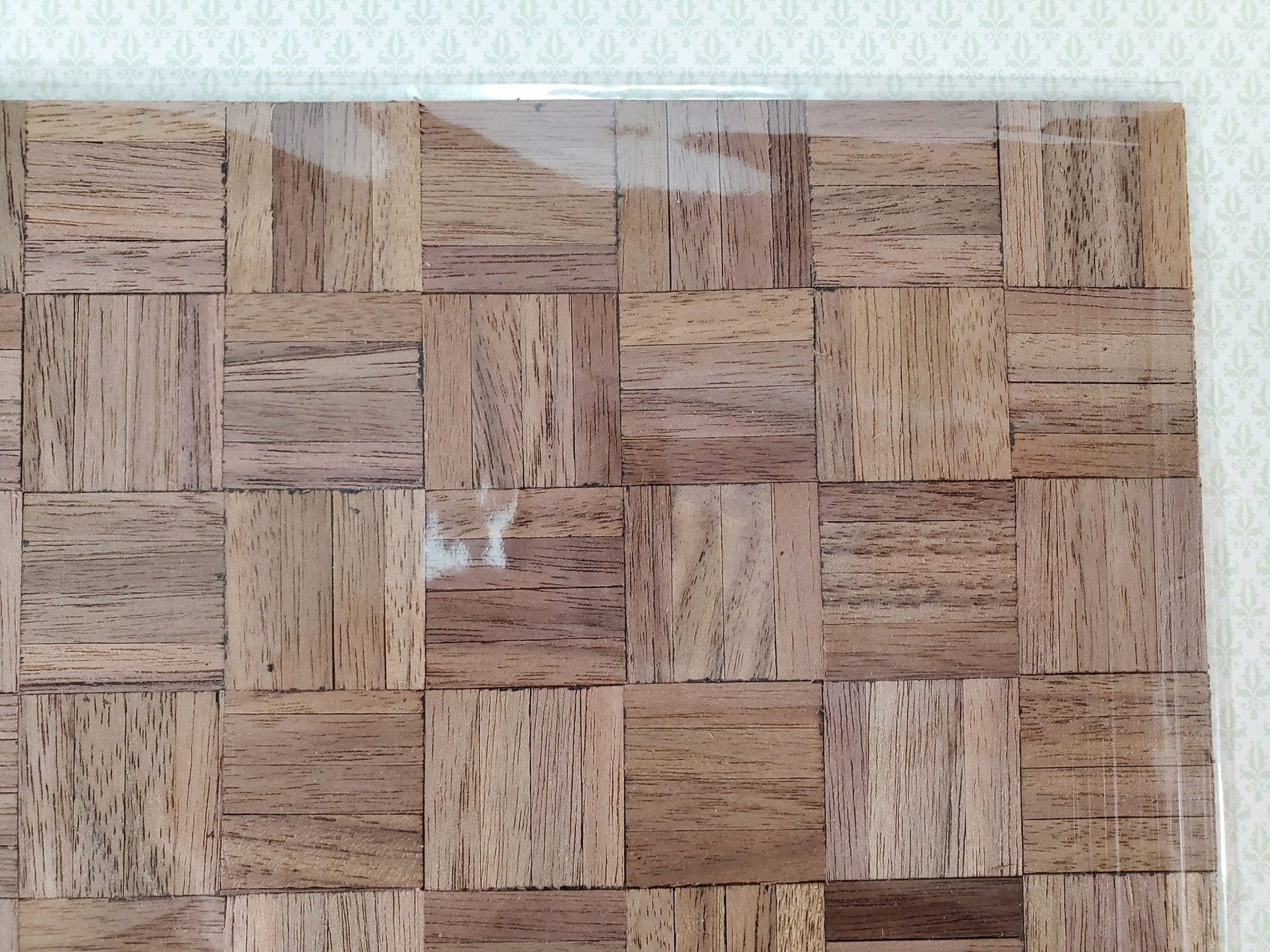 Dollhouse Parquet Real Wood Flooring by Handley House 1:12 Scale Miniature 8" x 6" - Miniature Crush
