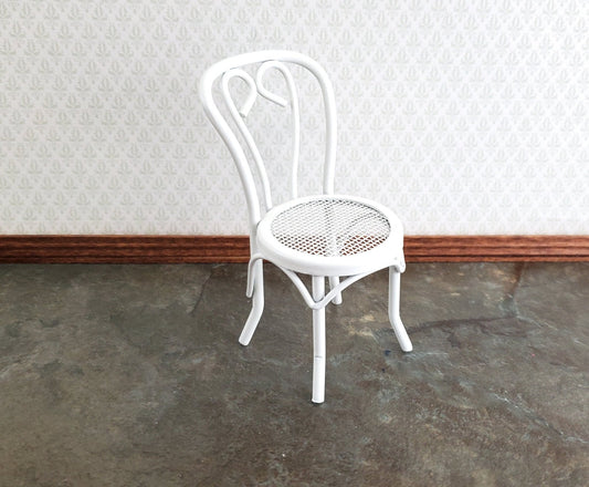 Dollhouse Patio Chair White Metal 1:12 Scale Fairy Garden Soda Fountain - Miniature Crush