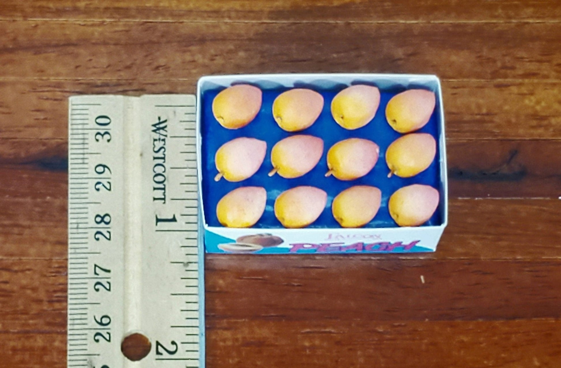 Dollhouse Peaches Case Box 1:12 Scale Miniature Kitchen Food by Falcon Miniatures - Miniature Crush