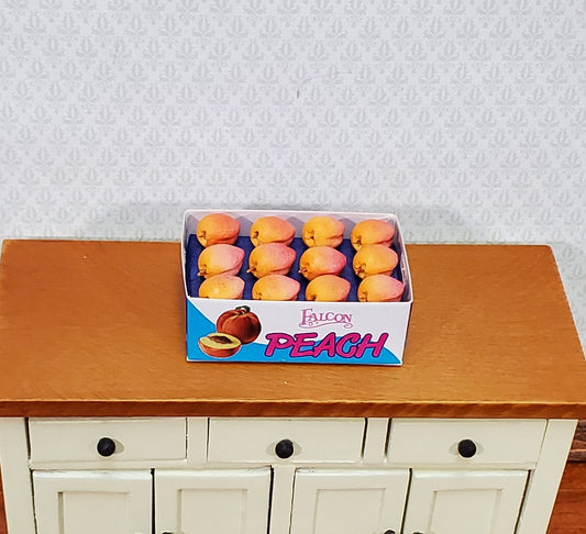Dollhouse Peaches Case Box 1:12 Scale Miniature Kitchen Food by Falcon Miniatures - Miniature Crush